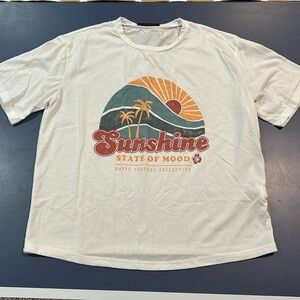 white graphic t-shirt